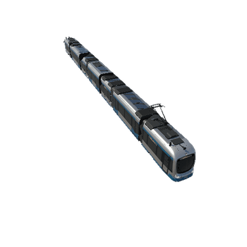 Lowpoly Tram_9_Blue_Deattached Mesh